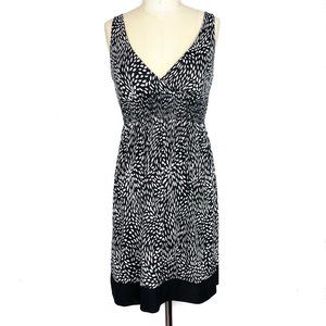 Black & White Patterned Sleeveless Dress | S
